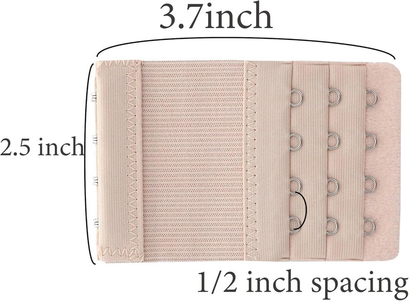 SAMGU Store Bra Extenders 4 Hooks Women's Soft Stretchy Bra Extension Strap, 3 Pieces - Image 3